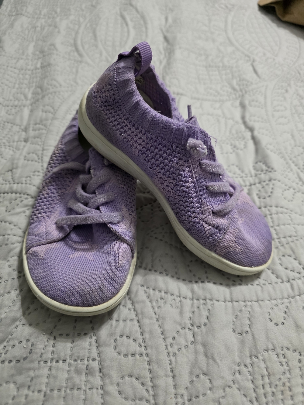 Kids Knit Barefoot Slip-On Sneakers - Purple Size 12W